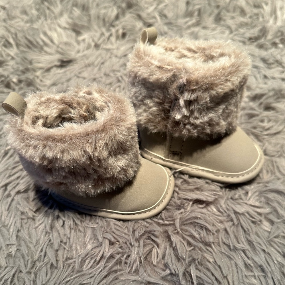 Gray Fur Boots